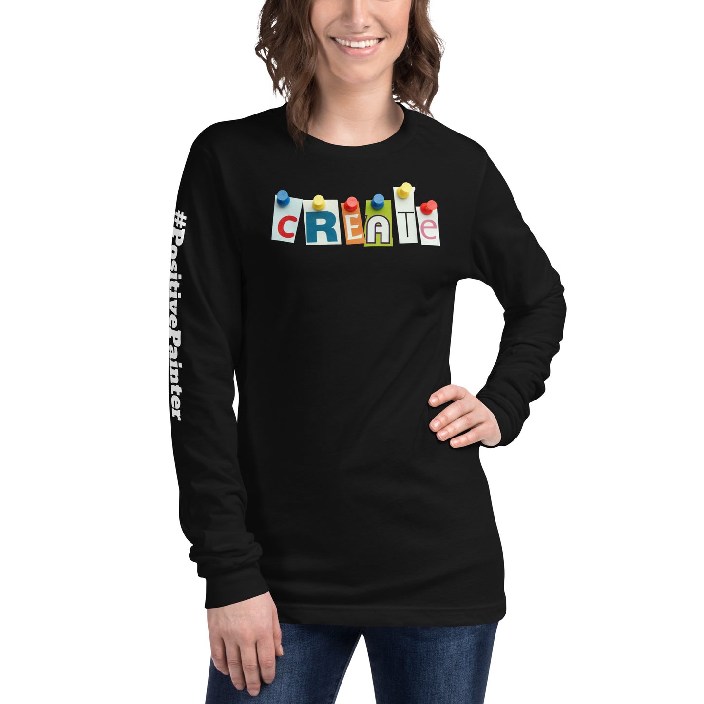 "Create" Creative T-shirt Unisex Long Sleeve Tee - fun artists apparel