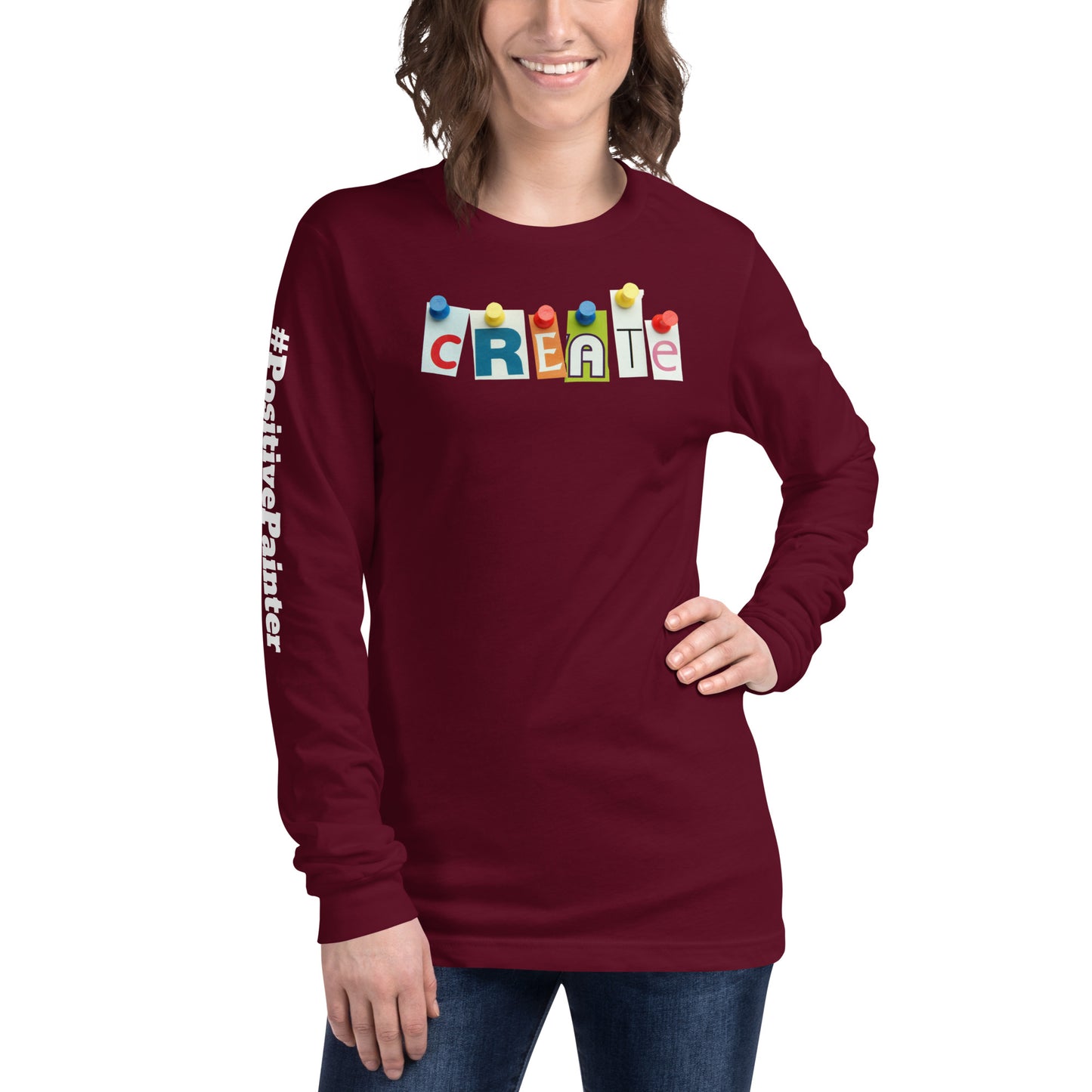 "Create" Creative T-shirt Unisex Long Sleeve Tee