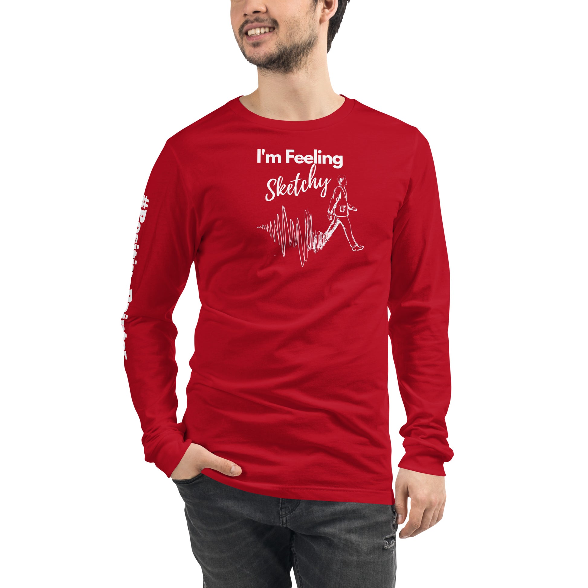 "I'm Feeling Sketchy" Unisex Long Sleeve Tee for artists