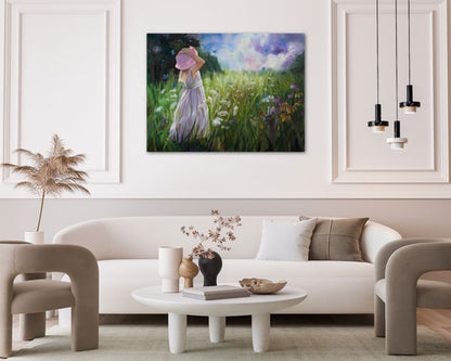 Oil painting is fabulous for a living room.