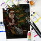 Original Oil Painting "Is Santa Shushing Us?" 8x10"